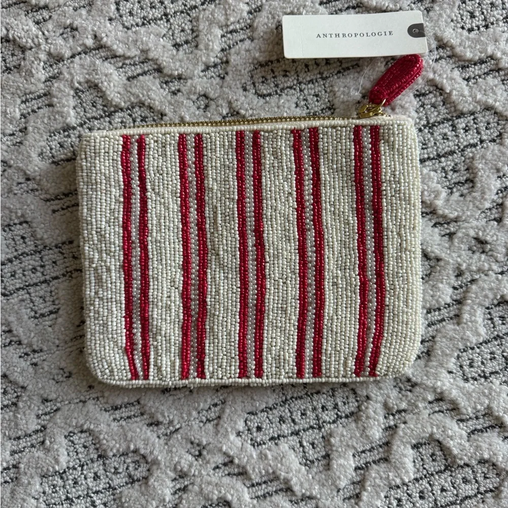 Anthropologie Beaded Pouch with Strawberries.  NWT - Picture 3 of 7